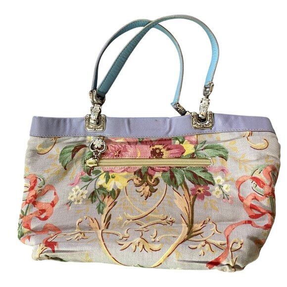 Brighton Style Tapestry Handbag With Floral Print & Double Handles - Picture 2 of 8